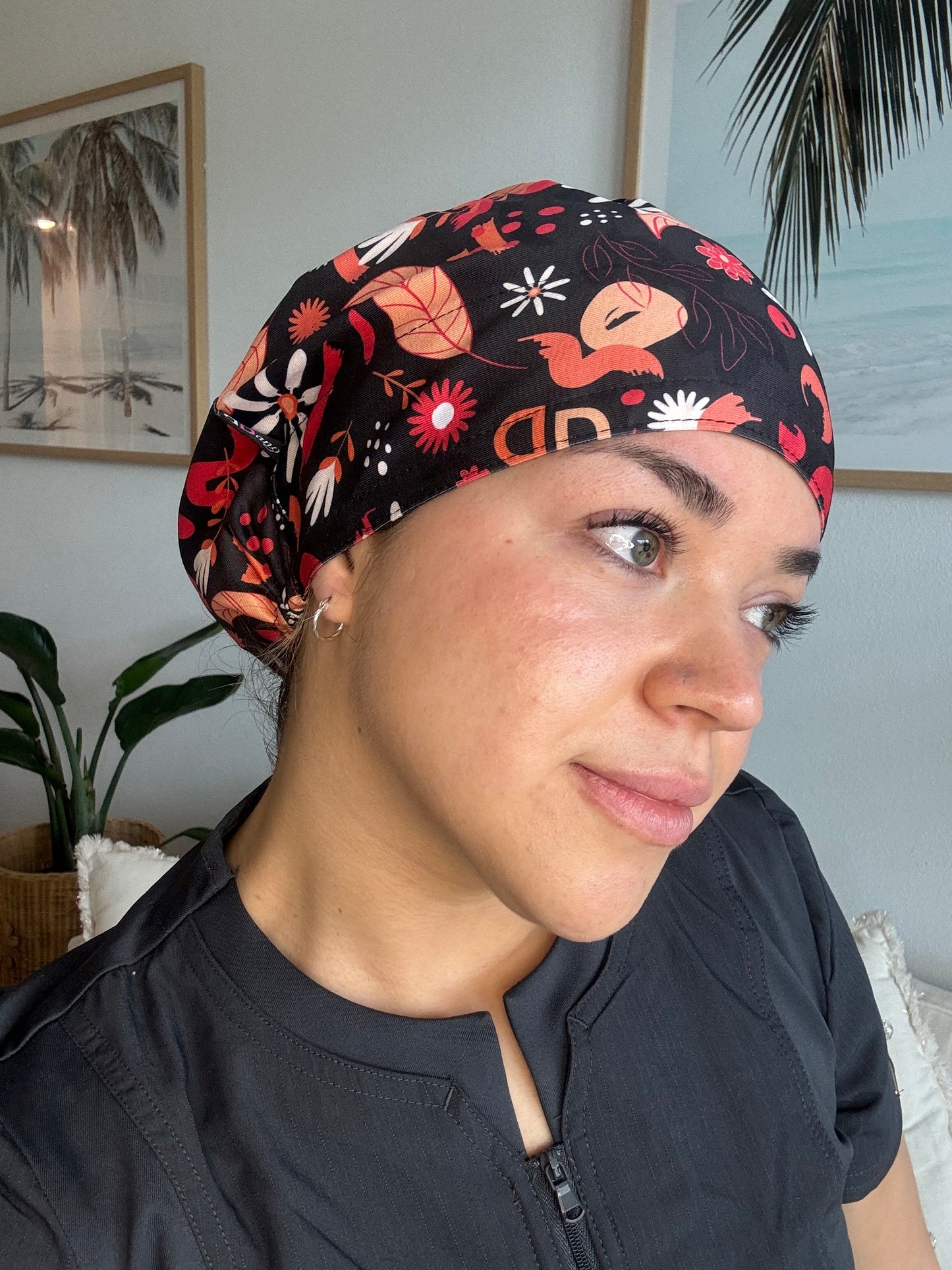 Scrub Hat - Abstracto Red
