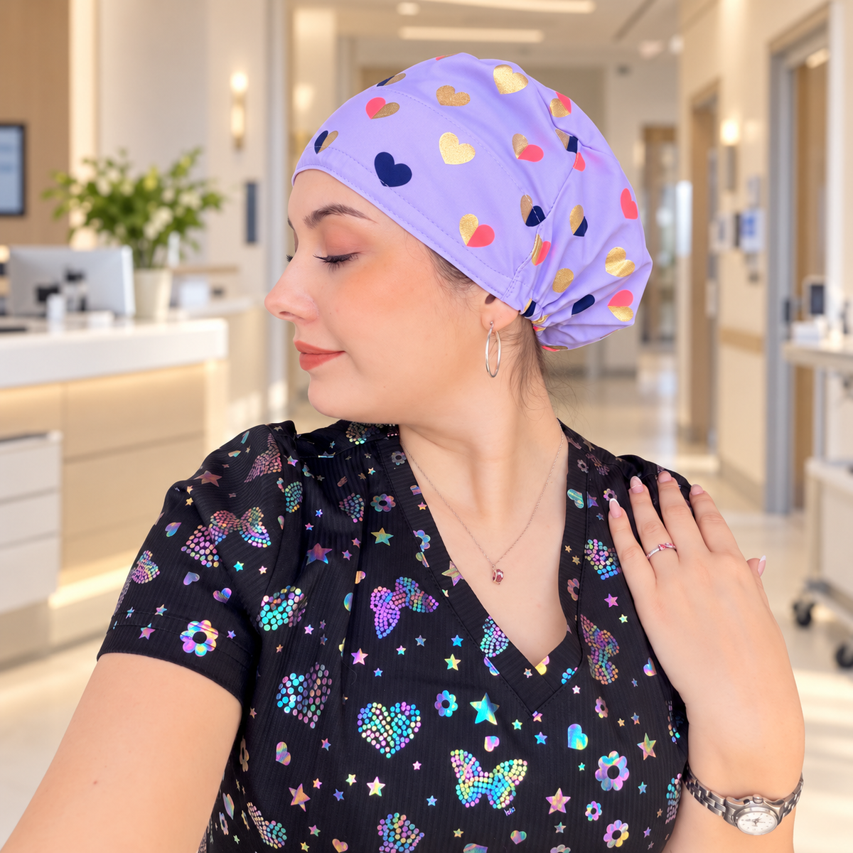 Lilac Glow | Anti-Slip Scrub Cap