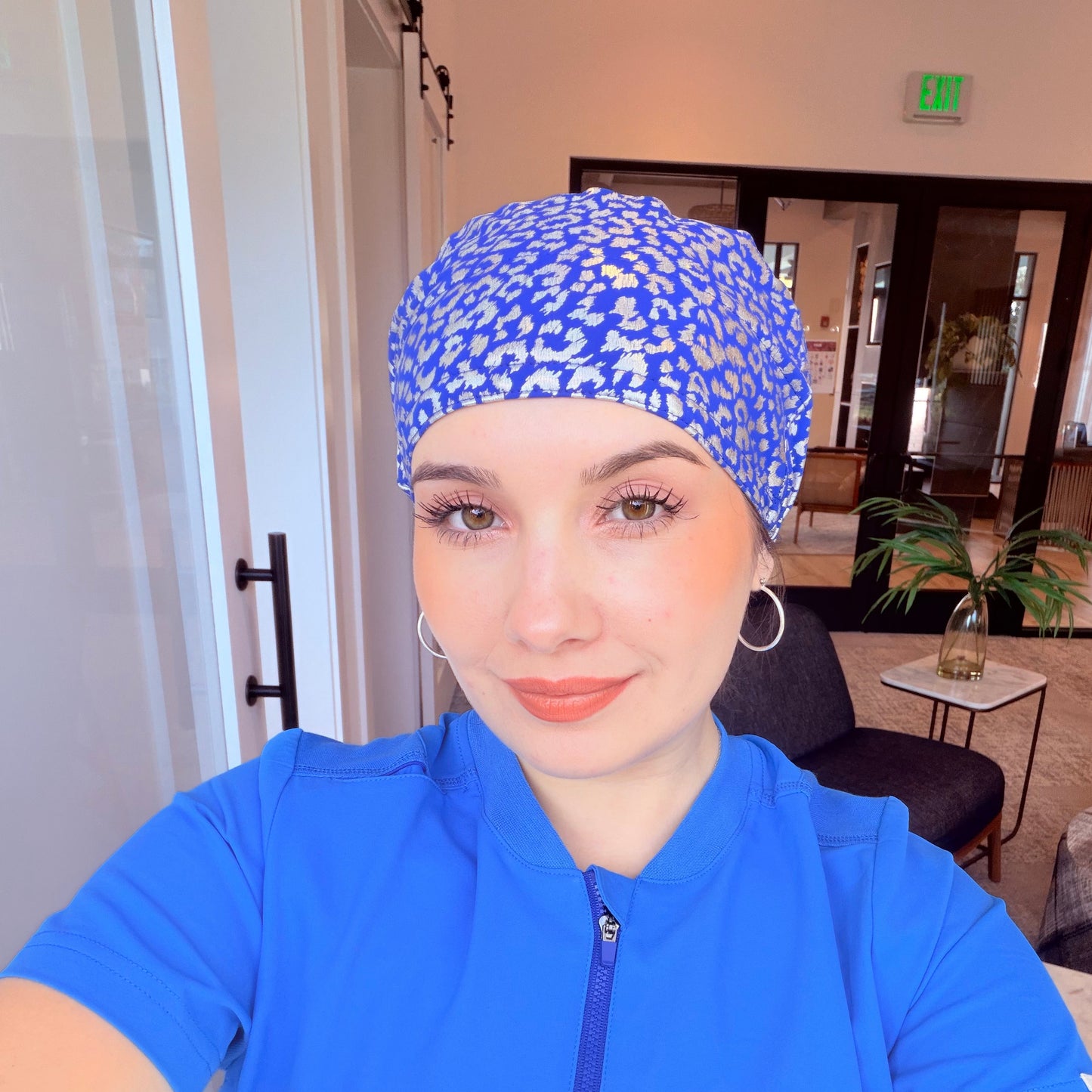 Scrub Hat - Royal Print Glow