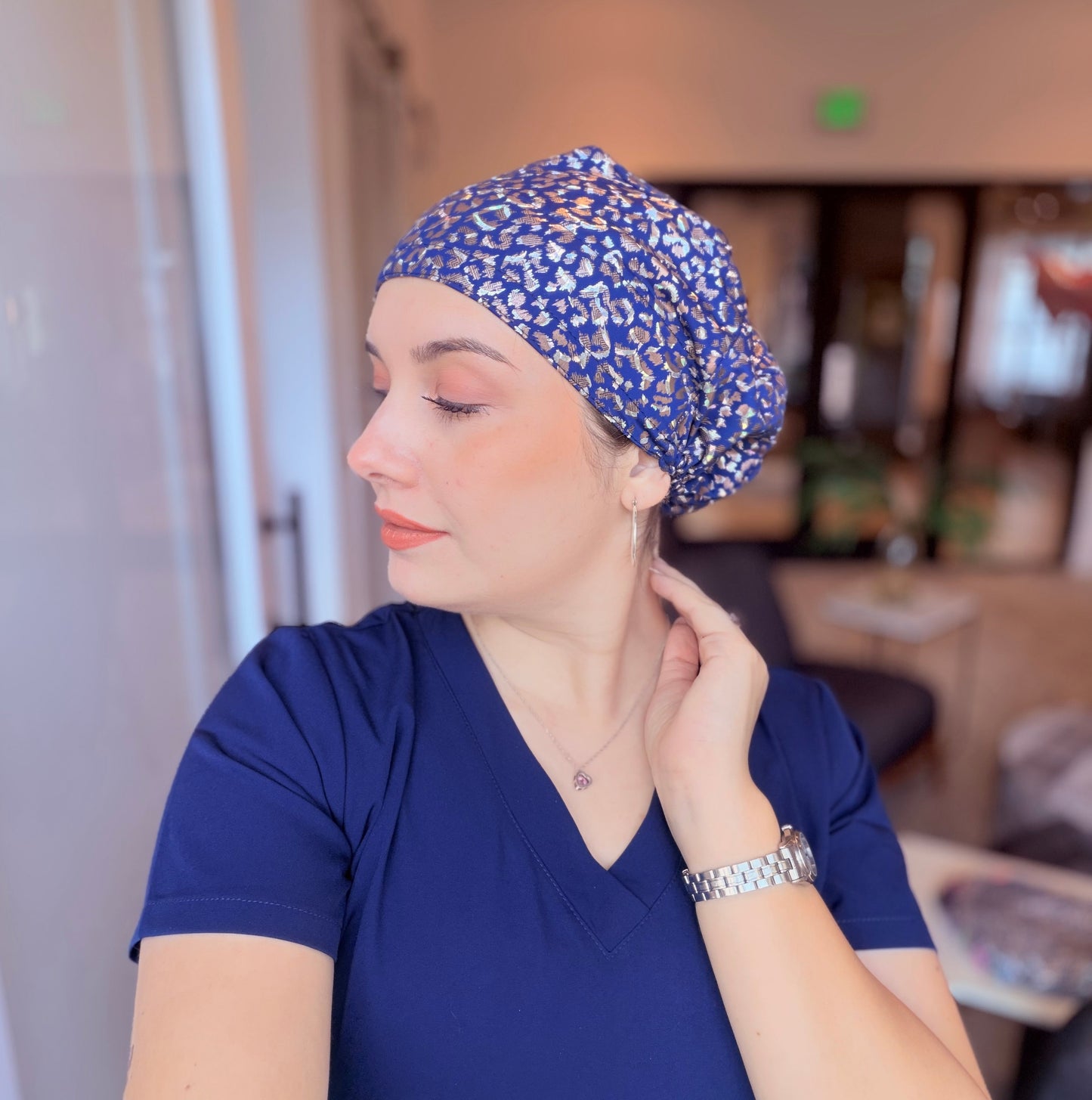 Scrub Hat - Leopard Glow