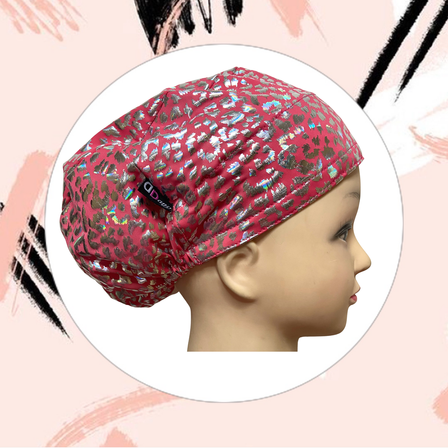 Scrub Hat - Pink Print Glow