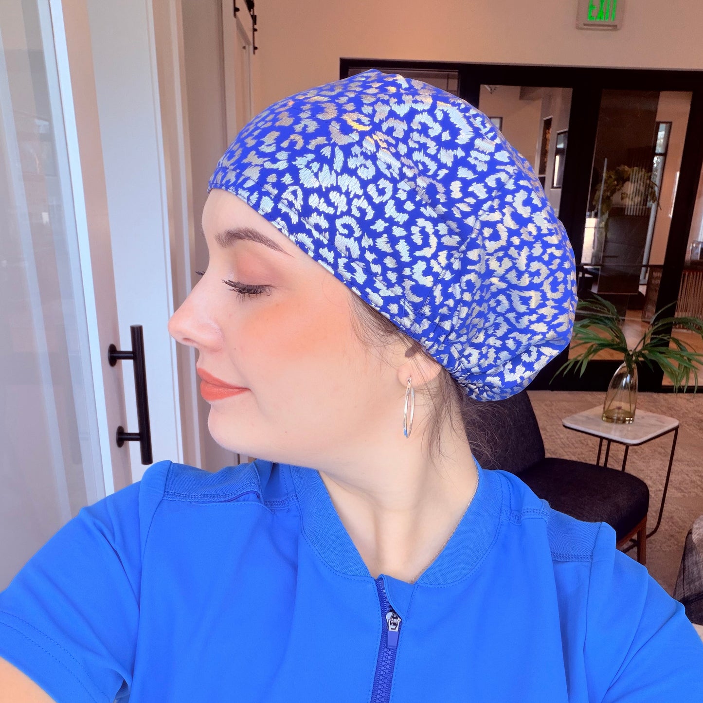 Scrub Hat - Royal Print Glow