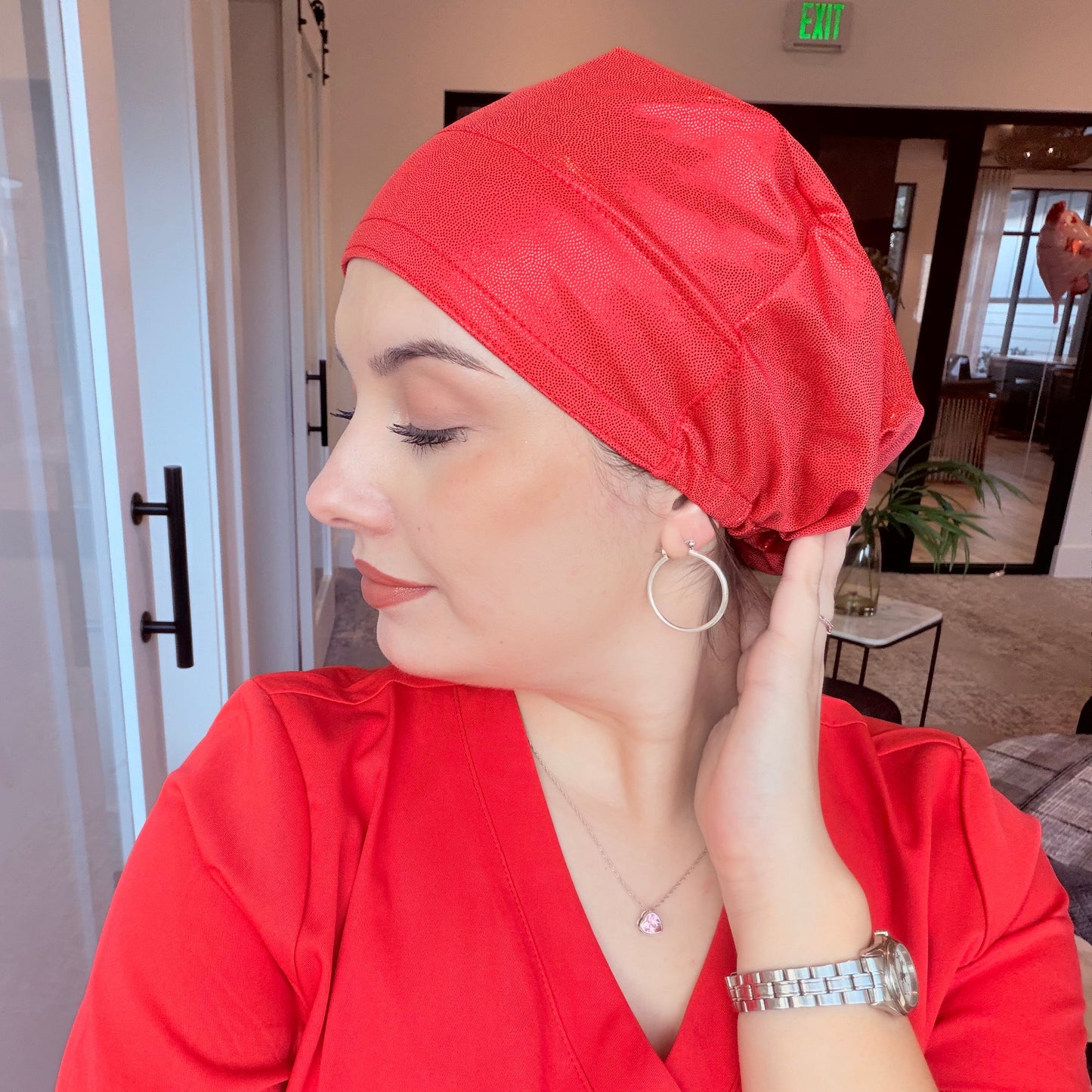 Scrub Hat - Red Glow